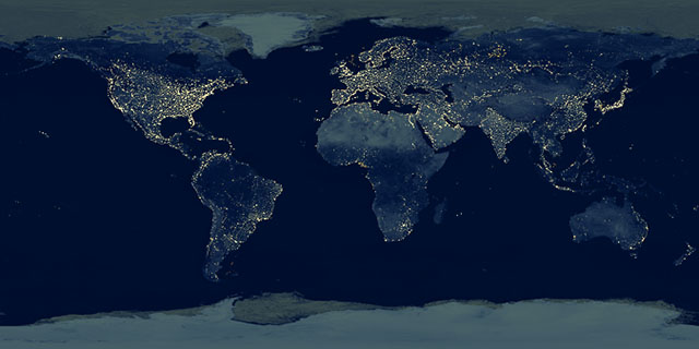 Earth at night texture map