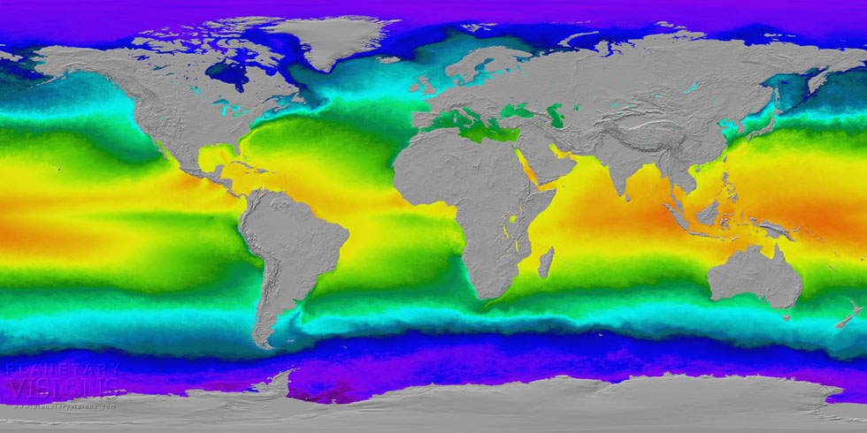 Earth sea surface temperature texture map