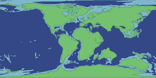 Physical maps : 100 million years ago. We can construct maps showing the 