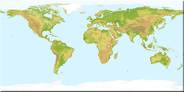 Coloured by height Earth texture map