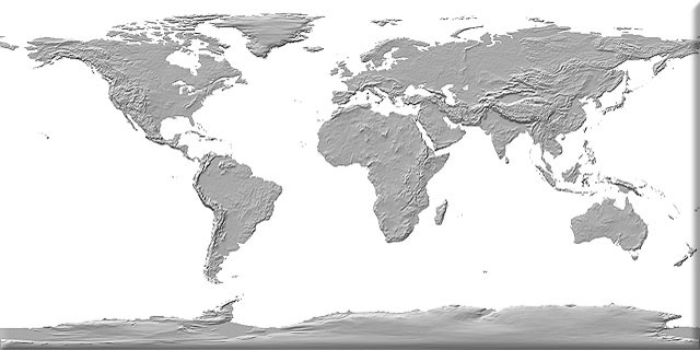 Monochrome shaded Earth texture map