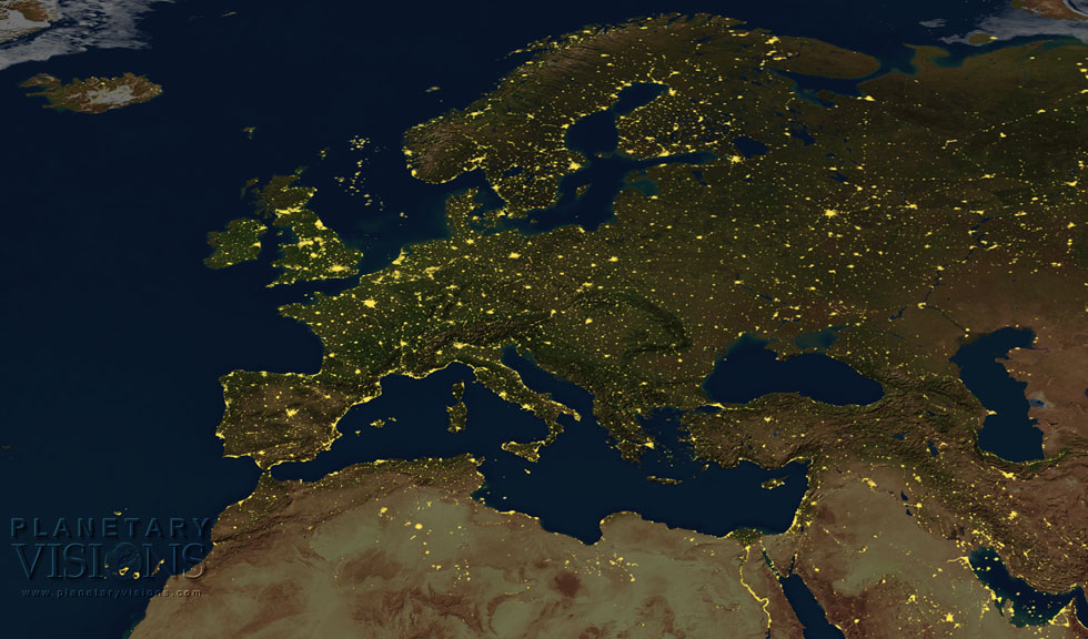 Europe at night