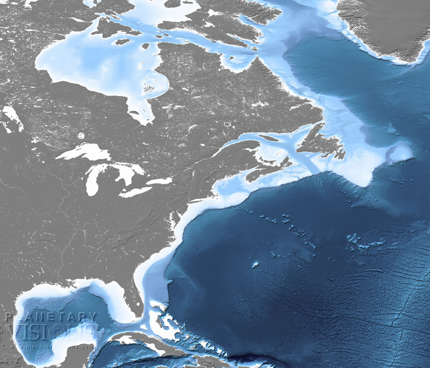 North America bathymetry