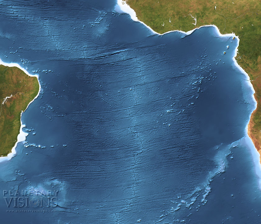 Mid-Atlantic Ridge satellite + bathymetry