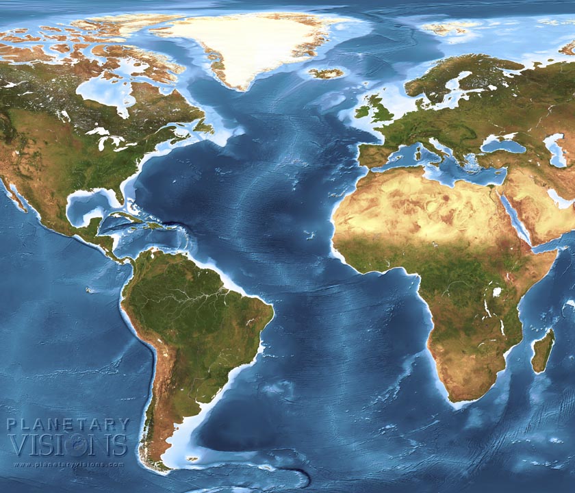 Mid-Atlantic Ridge satellite + bathymetry