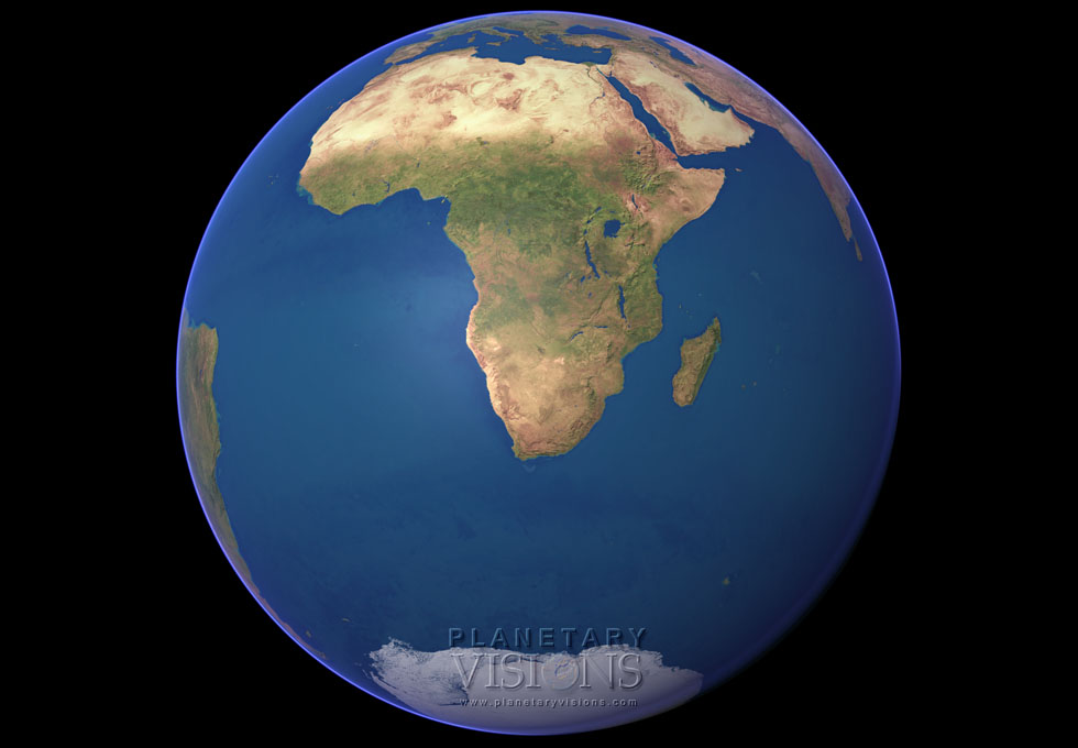 Cloud-free globe satellite earth