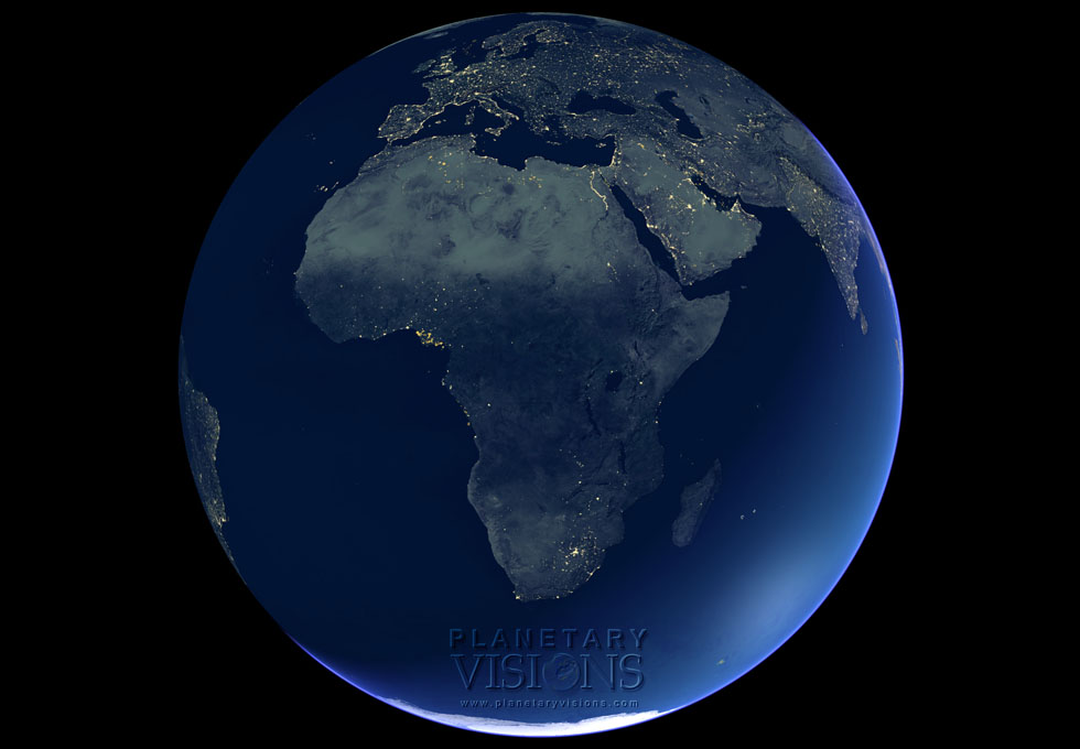 City lights satellite earth night