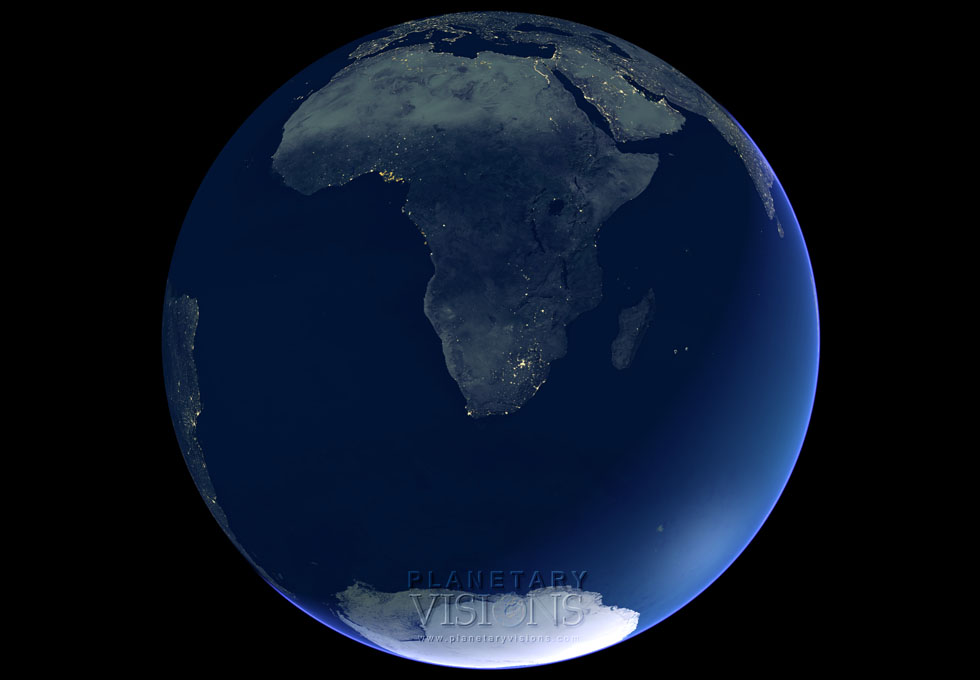 City lights satellite earth night