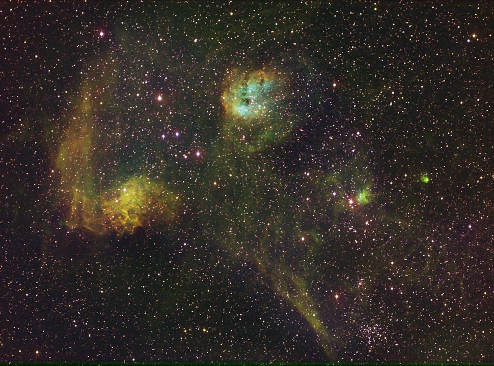 IC 405, Flaming Star Nebula, + IC 410 + NGC 1893 nebula