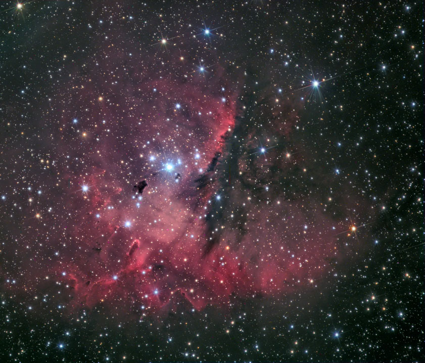 NGC 281 + IC 1590 nebula cluster