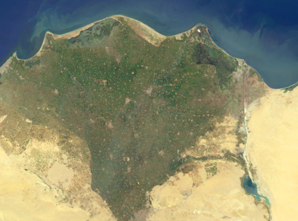 Nile Delta and Suez Canal - Satellite Imagemap 250m Europe