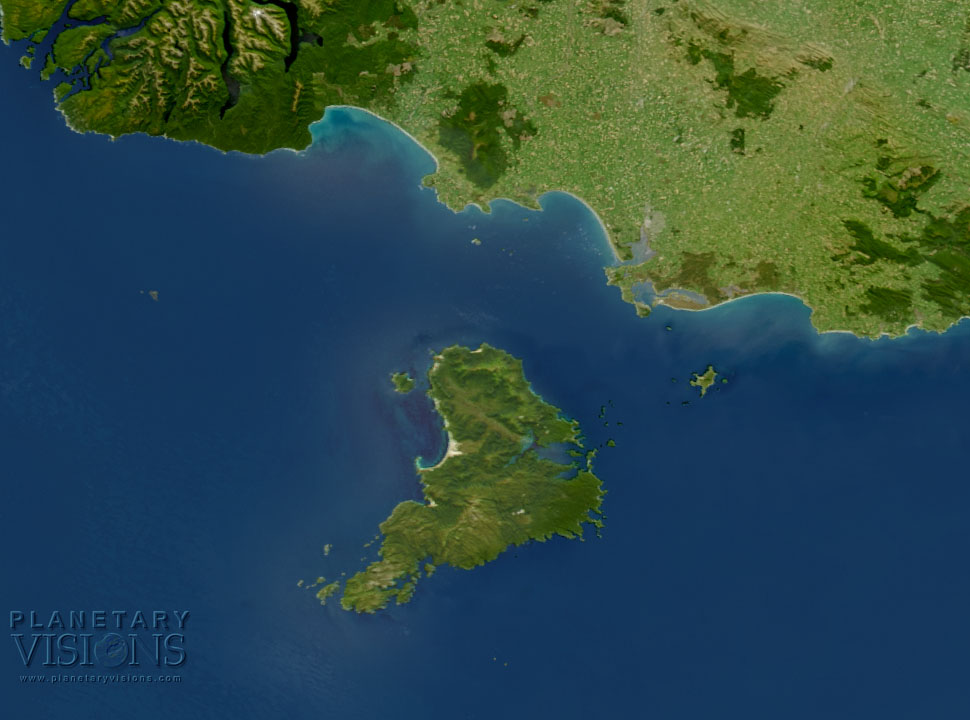 Stewart Island  - Satellite Imagemap 250m New Zealand