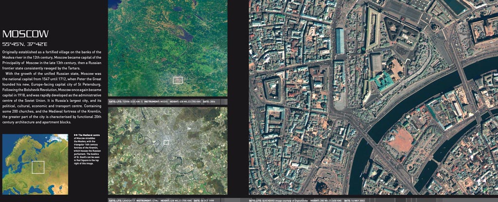 Imagery of Moscow at various scales