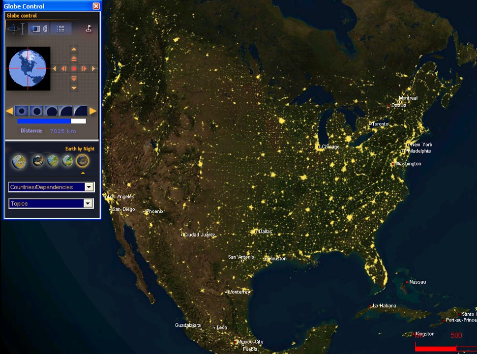North America at night